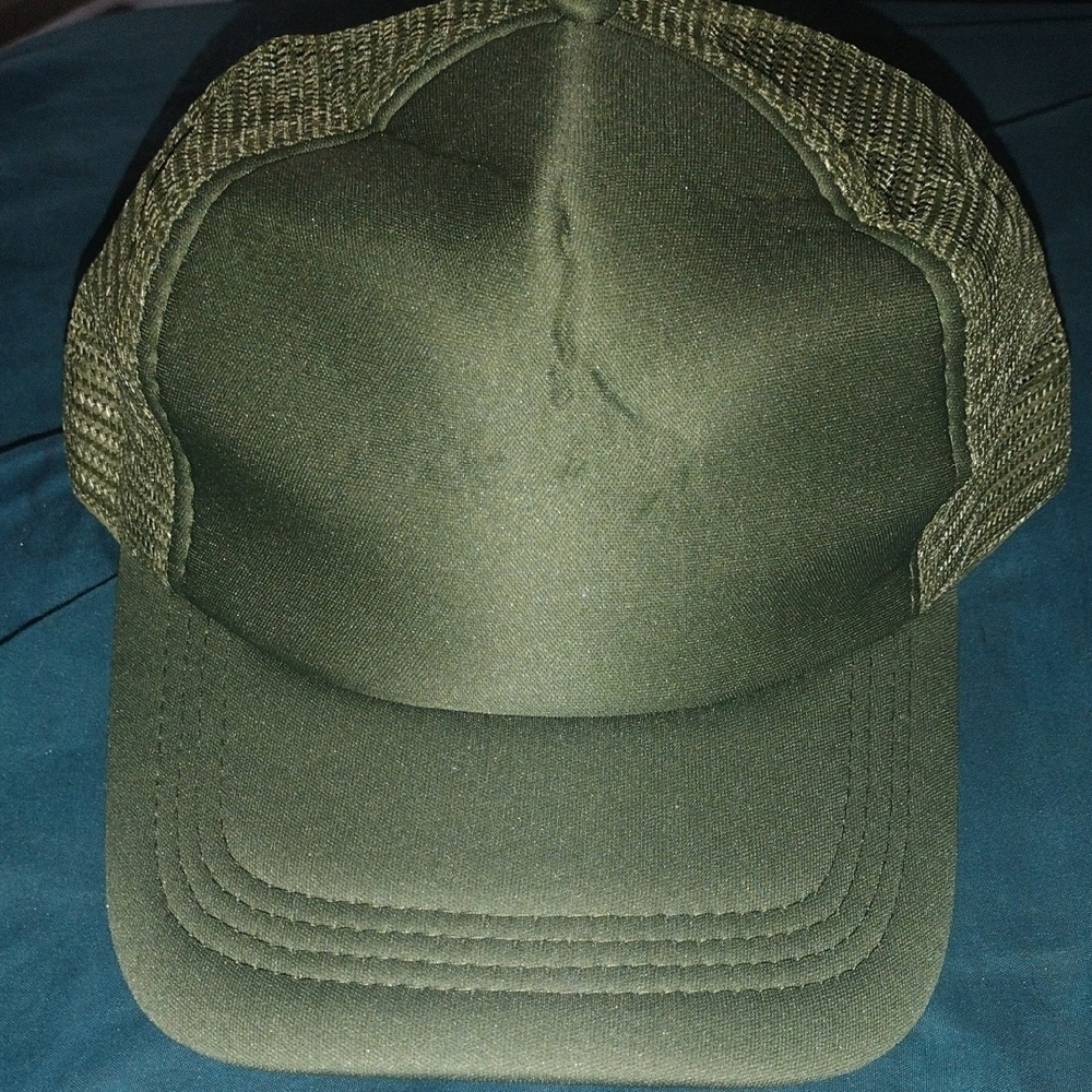 Stylish Olive Green Trucker Hat | Mesh Back Snapback Cap | Casual Wear NEw - Picture 2 of 5